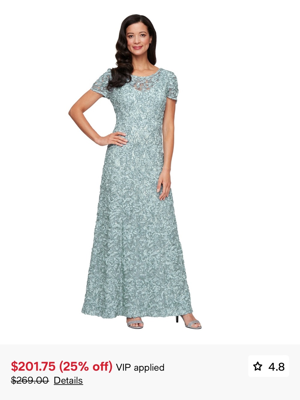 Alex Evenings Light Blue Lace Maxi Dress